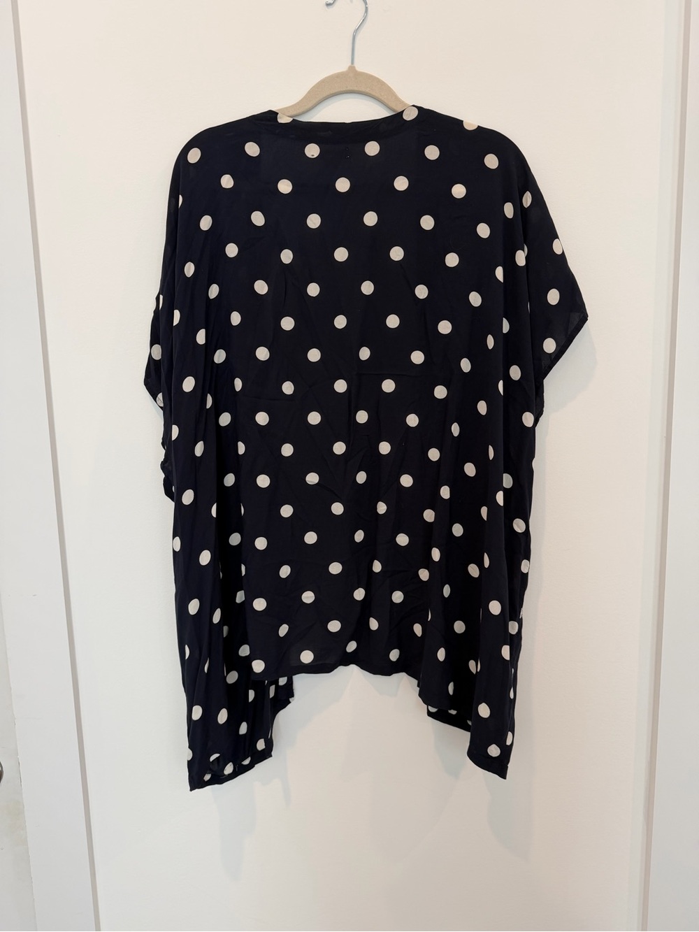 LOFT Black and White Polka Dot Open-Front Tunic - Picture 2 of 3